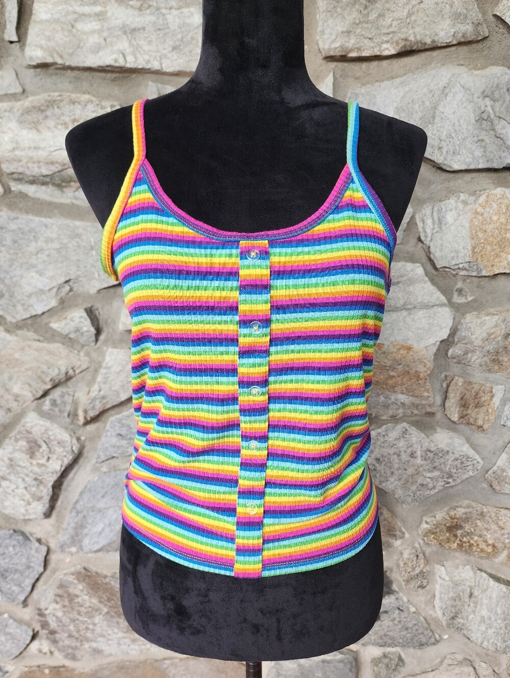 NWT Hot Topic Rainbow Striped Tank Top